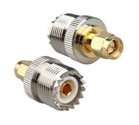 Futheda 2PCS UHF Female to SMA Male Adapter PL-259 Converter RF Coax Connector SO239 Handheld Antenna Compatible with Ham Radio Two Way Radio FPV Antenna Coaxial cable Ham Radio Walkie Talkie amateurs