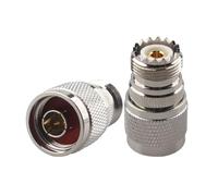 Futheda 2PCS UHF PL259 Female to N Type Male RF Coax Adapter SO239 UHF Plug to N Jack Straight coaxial Connector for Wifi Antenna Extension Cable Broadcast CCTV Radios Video Wireless device Telecom