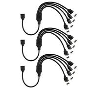 Futheda 3PCS 4 pin RGB LED striscia Y splitter cavo 1 a 4 porte femmina LED prolunga con 12 connettori a 4 pin per RGB 5050 3528 2835 LED striscia luminosa RGB TV retroilluminazione - nero