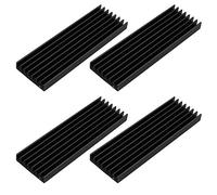 Futheda 4 PZ Alluminio Dissipatore di Raffreddamento Pinna per M.2 Solid State Hard Disk SSD RAM PC Senza Nastro Adesivo Termico 70 x 22 x 6mm Nero