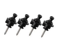 Futheda 4 PZ Tracolla per Chitarra Pulsante Armadietto End Pins In Lega Argento Anti Stripping Sistema di Blocco per Basso Professionale Durevole In Nero