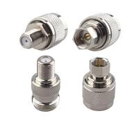 Futheda 4PCS N Type to F Coax Adapter Kit N to F Male to Female Jack Connector RF Coaxial Coax Straight Nickel-Plated Adapter for TV Antenna Extension Cable Router Video Wifi Radios