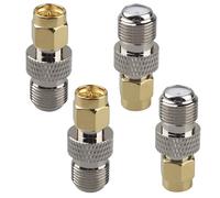 Futheda 4PCS SMA maschio a F femmina connettore antenna coassiale adattatore cavo compatibile con LMR Wi-Fi CB Radio Ricetrasmettitore Wireless LAN Dispositivo RF Applicazione Antenna esterna CCTV