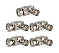 Futheda 5 connettori BNC maschio a BNC femmina, connettori BNC ad angolo retto, adattatore a gomito a 90 gradi RF cavo coassiale compatibile con telecamere di sicurezza CCTV 2G 3G 6G HD SDI Video