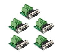 Futheda 5 pezzi D-sub DB9 interfaccia breakout board connettore 9 pin 2 file femmina RS-232 porta seriale senza saldatura, adattatore morsettiera con dadi di posizionamento