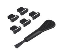 Futheda 5PCS Tappi Antipolvere Proteggi la Copertura Protezione per connettore Lightning Compatibile con iPhone 14 13 12 11 X XS XR 8 7 Mini Plus PRO Max Nero