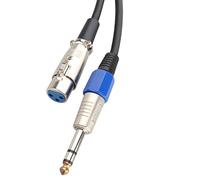 Futheda Cavo da XLR femmina a jack stereo TRS da 6,35 mm, segnale bilanciato, cavo patch audio per microfono, lunghezza: 0,5 m, colore: nero