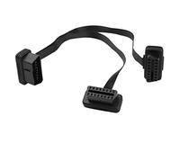 Futheda Cavo ultra sottile OBD-II Splitter a Y, ultra sottile, 1 maschio a 2 femmina, OBD2, prolunga diagnostica per auto, adattatore connettore a 16 pin, cavo a nastro piatto, 30 cm