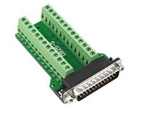 Futheda D-sub DB25-G2 - Adattatore per scheda di interruzione della porta maschio a 25 pin a 2 file, adattatore per morsettiera PCB senza saldatura, con viti a pollice