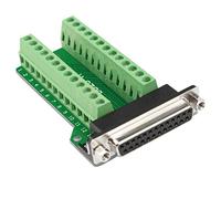 Futheda D-sub DB25-M2 - Connettore femmina per scheda di interruzione a 25 pin, 2 file, adattatore per morsettiera PCB senza saldatura, con viti a pollice