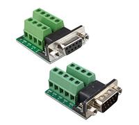 Futheda DB9 Maschio e DB9 Femmina D-SUB Breakout Scheda Adattatore Piastra 9 Pin Connettore RS232 Seriale a Modulo Segnale Senza saldatura con Dado (Maschio con Dado x 1, Femmina con Dado x 1)