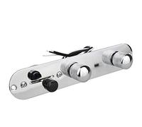 Futheda Piastra di controllo Telecaster a 3 vie, in metallo cromato, precablata, per chitarra con manopole di cablaggio, pezzi di ricambio per chitarra Tele