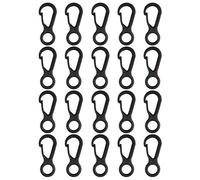 Futheda Set di 20 mini moschettoni in paracord a forma di S, a molla, per zaino, per esterni, campeggio, attrezzatura tattica di sopravvivenza, viaggi, escursionismo