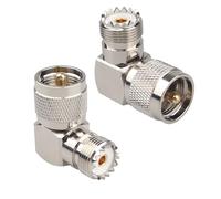 Futheda UHF PL259 maschio a femmina UHF SO239 ad angolo retto, spina 90 gradi, adattatore coassiale RF compatibile con radio CB, Marina, VHF, Video, Antenna FPV, Walkie-Talkie, Broadcast, 2 pezzi