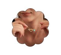 FUTIMELY Collana da donna con ciondolo a forma di cuore in oro, con zircone e cristallo, collana con ciondolo a torsione per il mese per regali di compleanno, ipoallergenica, gioielli estetici alla