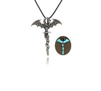 FUTIMELY Collana luminosa con ciondolo a forma di drago, stile gotico, vintage, gotico, con pterodattilo, si illumina nella notte, collana con spada, collana con personalità, stegosauro di Halloween