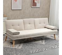 Futon Description:Se stai cercando un divano letto che sia bello e comodo, questo divano letto in stile nordico a tre posti HOMCOM ?la soluzione ideale. La seduta possiede una spessa imbottitura per s