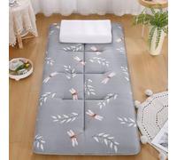 Futon, materasso da pavimento pieghevole, arrotolabile, tatami, singolo, matrimoniale, king size, futon giapponese, con retro antiscivolo (grigio, 70 x 180 cm)