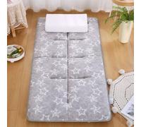 Futon, materasso da pavimento pieghevole, arrotolabile, tatami, singolo, matrimoniale, king size, materasso futon giapponese, con retro antiscivolo (grigio chiaro, 180 x 200 cm)