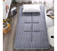 Futon, materasso da pavimento pieghevole, arrotolabile, tatami, singolo, matrimoniale, king size, materasso futon giapponese, con retro antiscivolo (bianco, 90 x 200 cm)