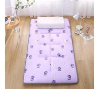 Futon, materasso da pavimento pieghevole, arrotolabile, tatami, singolo, matrimoniale, king size, futon giapponese, con retro antiscivolo (viola, 100 x 200 cm)