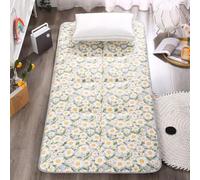Futon, Materasso pieghevole leggero, con base antiscivolo, per dormire, per riposare, viaggi, letto, dormitorio, ufficio, tatami (beige, 90 x 200 cm)