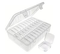 FutrLiv Set di 30 mini scatole portaoggetti in plastica con coperchio incernierato, in polipropilene trasparente, per gioielli, perline, artigianato, pillole, piccole parti, accessori fai da te, set