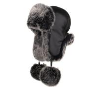 Futrzane Cappello Aviatore - Colbacco in Pelle con Pelliccia Sintetica da Donna