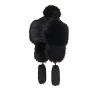 Futrzane Classic Cappello da Montagna - Colbacco Pelliccia Donna con Orecchie (S, Nero Classic)