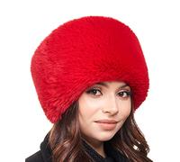Futrzane Modern Cappello Cosacco - Colbacco da Donna Russo - Berretto Pelliccia (S, Rosso Lungo Modern)