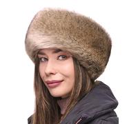 Futrzane Siberian Fascia per Capelli - Cappello Donna Elegante Pelliccia Calde - Taglia S (Beige Siberian)