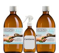 Futuevo DMSO Dimetilsolfossido 99,9% Purezza | Confezione 2 x 1000 ml | Massima purezza | Flaconi Ambra da Laboratorio con sigillo di sicurezza | Include accessori di dosaggio