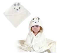 Futuhada Asciugamano con Cappuccio Asciugamano da Bagno per Bambini, Accappatoio Neonato, Morbido e Assorbente Asciugamano Neonato con Cappuccio, Mantello da Bagno per Bambini, 80x80cm (Bianco)