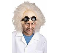 Futura Doctor Emmett Brown Parrucca E Occhiali Pazzia Scienziato Bianco Lattice