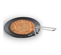 Futura Hard Anodised concave Tava Griddle, 4.06 mm, con Manico in Acciaio, Alluminio anodizzato, Black, 28 cm