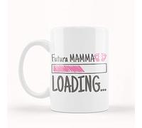 "Futura Mamma Loading" Tazza Mug in Ceramica Personalizzata Colazione Idea Regalo Festa della Mamma 2023 Natale Compleanno Supereroina Futura Madre Bimba in Arrivo Caffè The Tisana Latte Spremuta