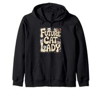 Future Cat Lady Cute Kittens Intorno Lettere Felpa con Cappuccio