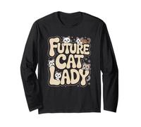 Future Cat Lady Cute Kittens Intorno Lettere Maglia a Manica