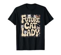 Future Cat Lady Cute Kittens Intorno Lettere Maglietta