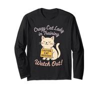 Future Crazy Cat Lady Cute Feline Obsession Bizzarro Cat Life Maglia a Manica