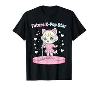 Future K-Pop Star Carino Anime Gatto Kawaii Chibi Canto Idolo Maglietta