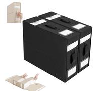 Future Lookout Multi Use Storage Bags Dustproof, Bags Dustproof Organizer, Foldable Linen Closet Organizers With Zipper for Bedding Quilts Blankets (black,2pcs)