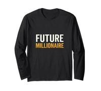 Future Millionaire Bold Citazione Motivazionale Maglia a Manica