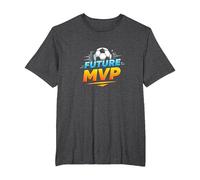 Future MVP Soccer for Boys Inspirational Sport Gift Maglietta, Uomo Taglie Grandi, Grigio Scuro, 4X Tall