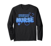 Future Nurse Testo Grafica con Stetoscopio Design Maglia a Manica