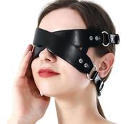 Future of your pleasure Sensual Bendaggio occhi SM nero in PU con design a croce e cinghia regolabile - maschera per gli occhi bondage per coppie e principianti BDSM FOPS B60