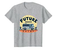 Future Roadie My First Concert Kids Music Tour Bus Avventura Maglietta, Bambini, Grigio Melange, 8 Anni