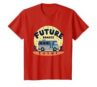 Future Roadie My First Concert Kids Music Tour Bus Avventura Maglietta, Bambini, Rosso, 4 Anni