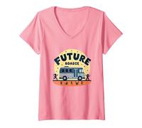 Future Roadie My First Concert Kids Music Tour Bus Avventura Maglietta con Collo a V, Donna, Rosa, S