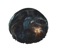 Future Robot - Cuffia da doccia da donna a doppio strato, riutilizzabile, design di grandi dimensioni adatto a tutte le lunghezze dei capelli, adatta per ragazze, spa e salone domestico.